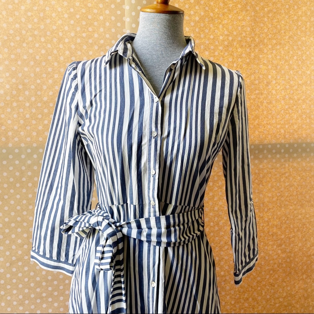 Zara Woman Button Down Striped Dress